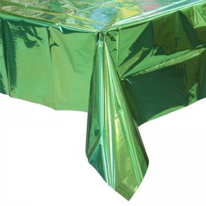 Grattis på födelsedagsfest Heminredning Folieduk Apple Grön färg Mat Metallisk bordduk