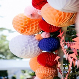 Party Decoration Sets Inklusive Pom Flower Round Tissue Paper Fan Färgglada Skuren till födelsedag