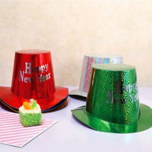 Dekoration av värmepartiet Plast Glitter Paper Top Hat Partihandel