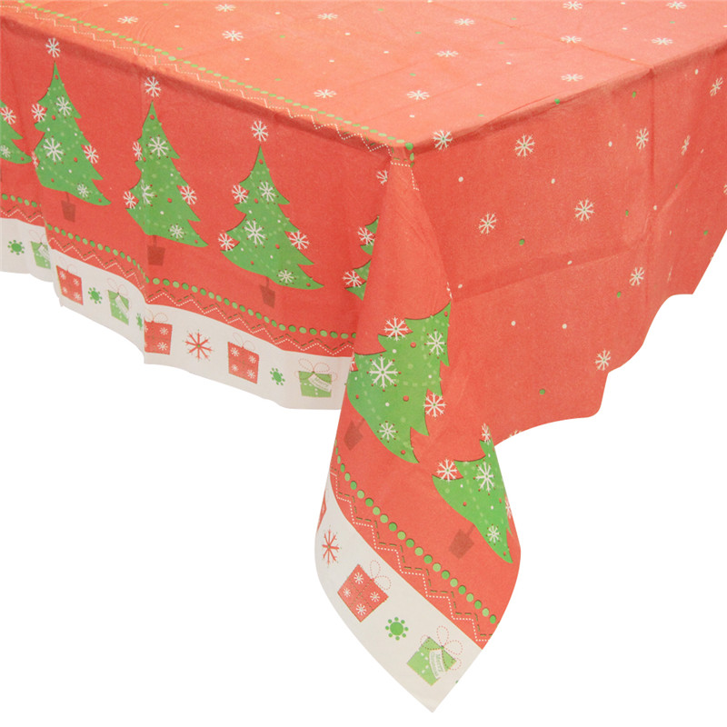 Juldagen Plastisk bordsduk vattentät värmebeständig rutig bordstäckning för pvc rödfärgad, anpassad